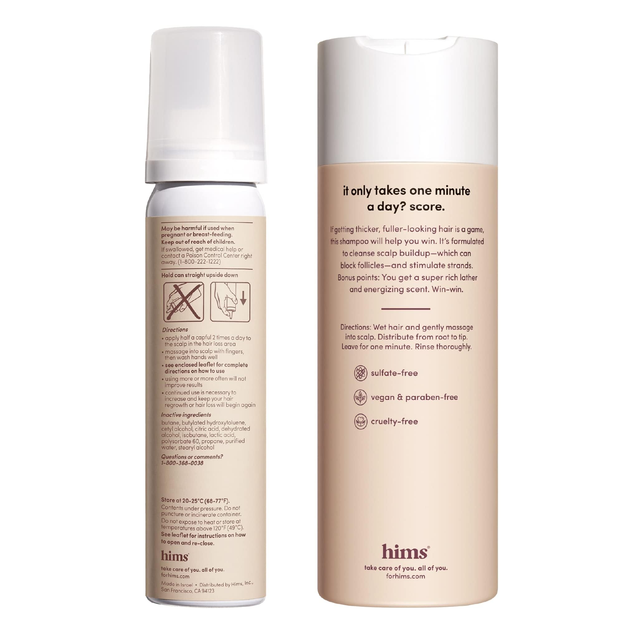 Hims Thick Fix Shampoo lather illustrating cleansing and volume.
