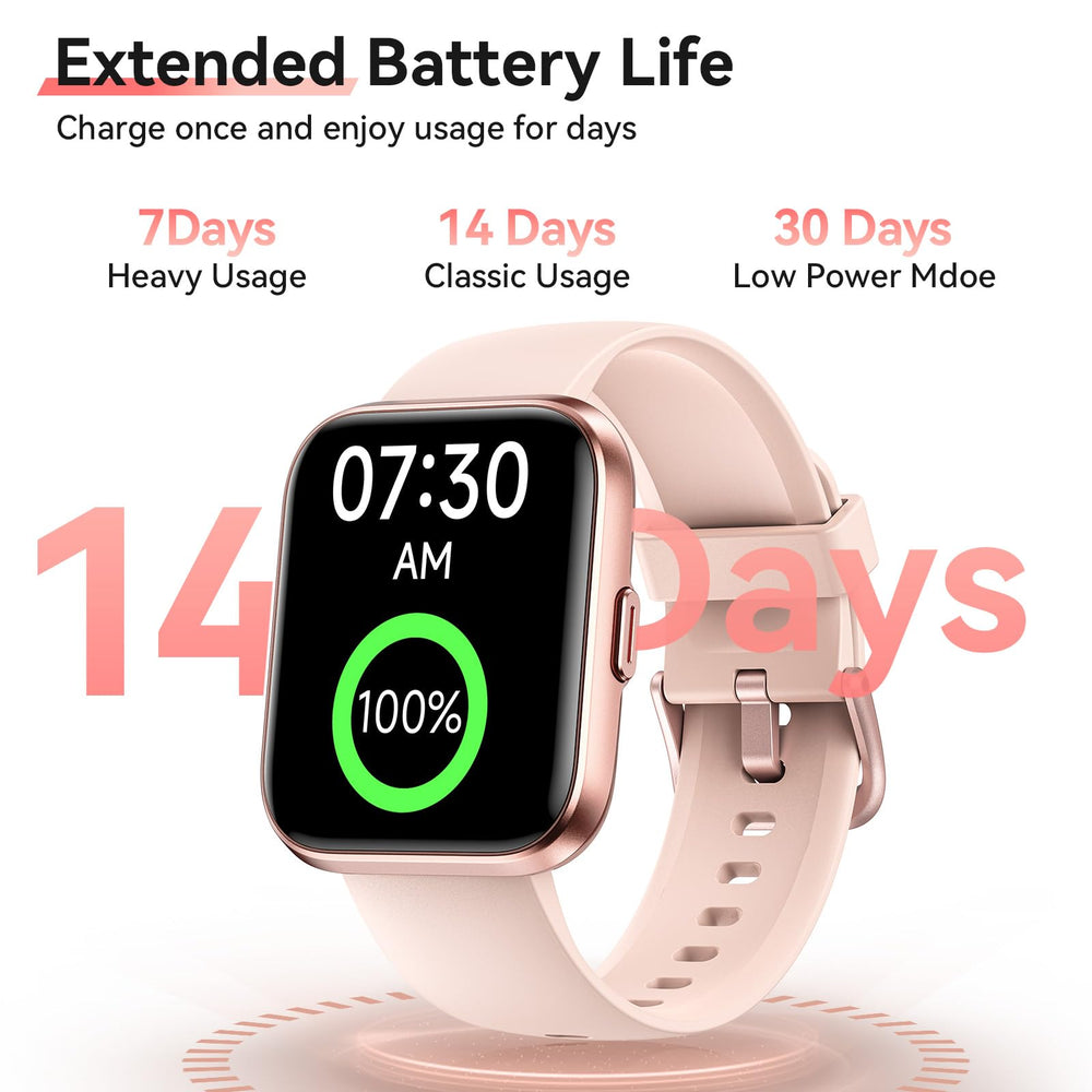 Hingso watch highlighting long battery life and fast charging