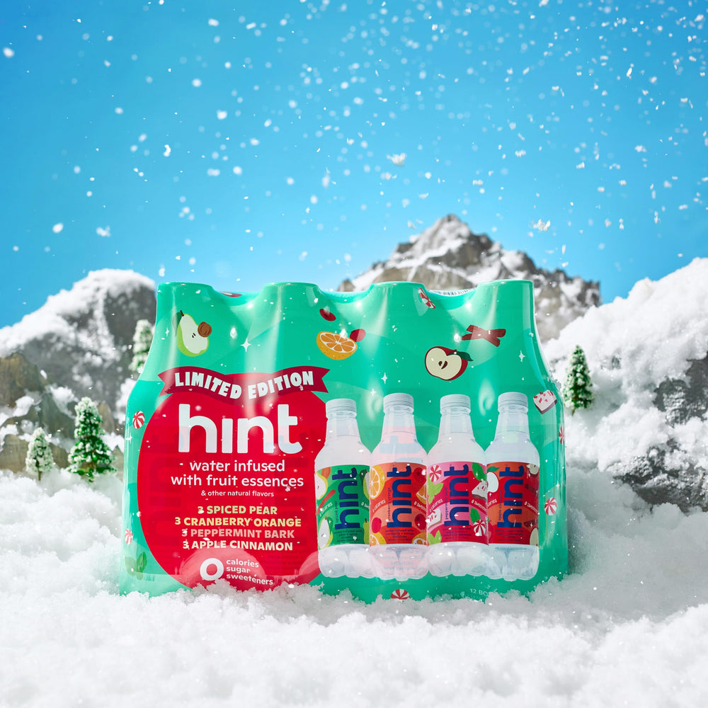 Hint 12-bottle case on table, ideal for home, work, or travel.