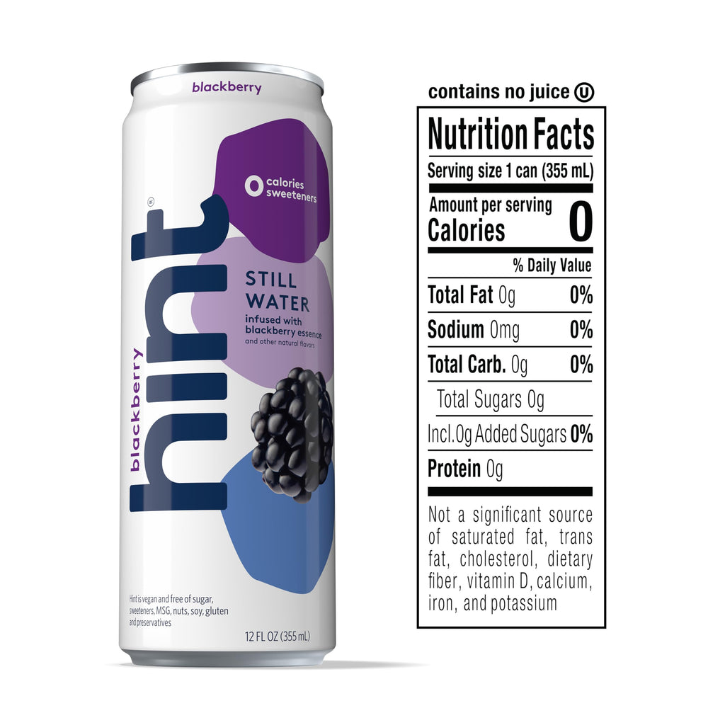 Hint blackberry flavor pour demonstrates refreshing, sugar-free hydration for any meal or workout.