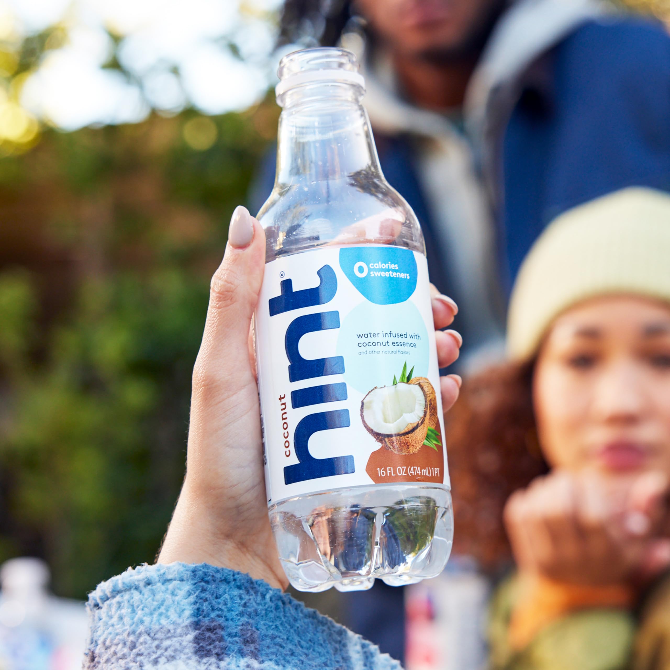 Hint coconut fruit essence closeup conveys natural flavor and refreshing taste