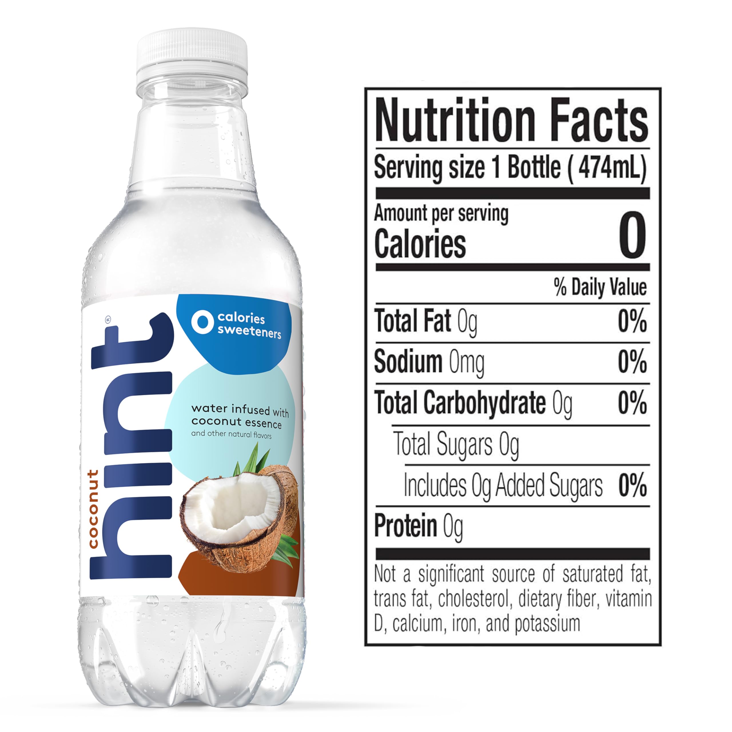 Hint coconut fruit-infused water pour highlights refreshing flavor with no sugar or calories