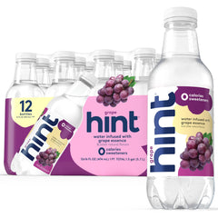 Hint Grape Fruit-Infused Water bottle with zero calories for hydration on the go.