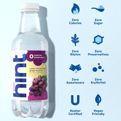 Hint Grape label shows real fruit essence and clean hydration.