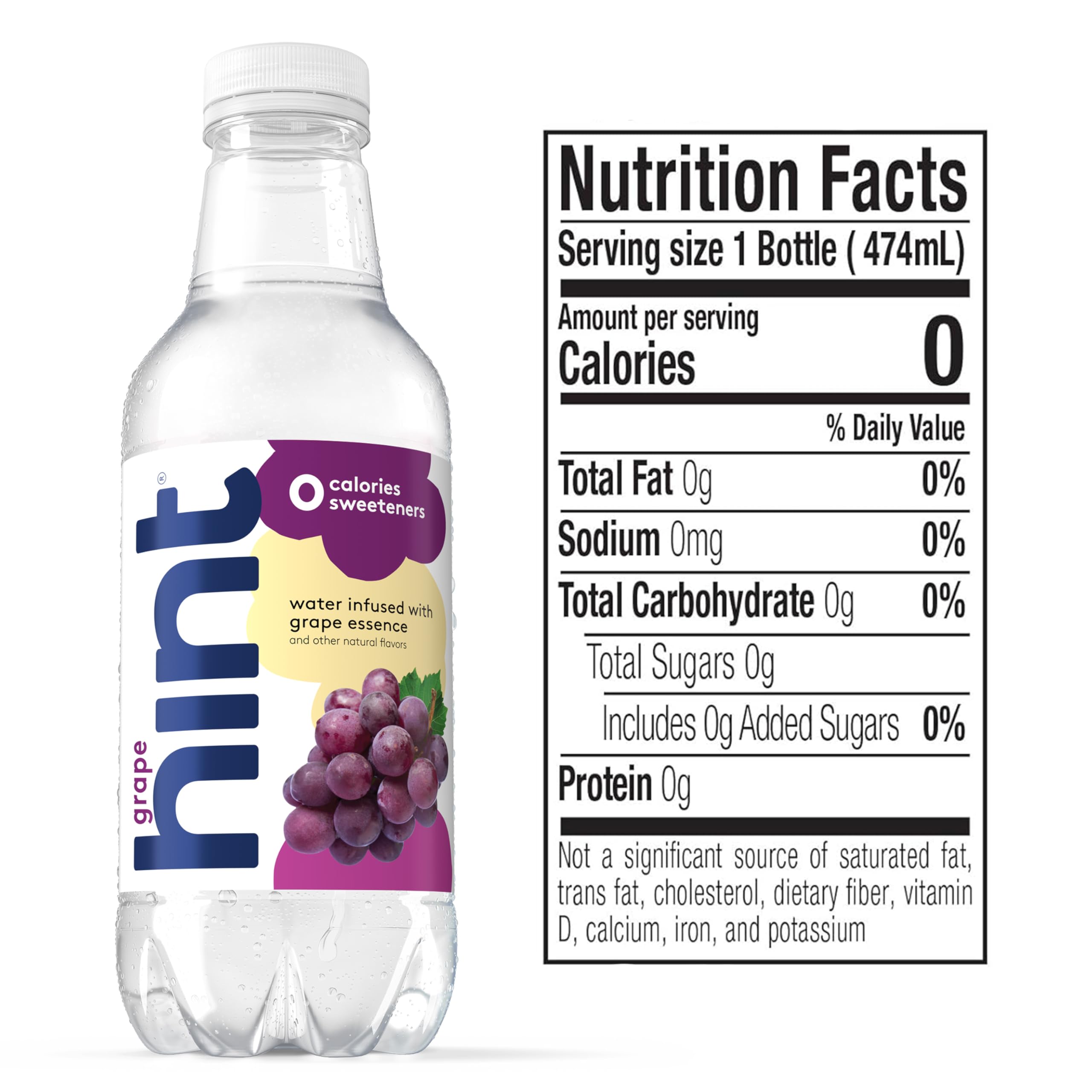Hint Grape bottle being poured highlights crave-worthy flavor without sugar.