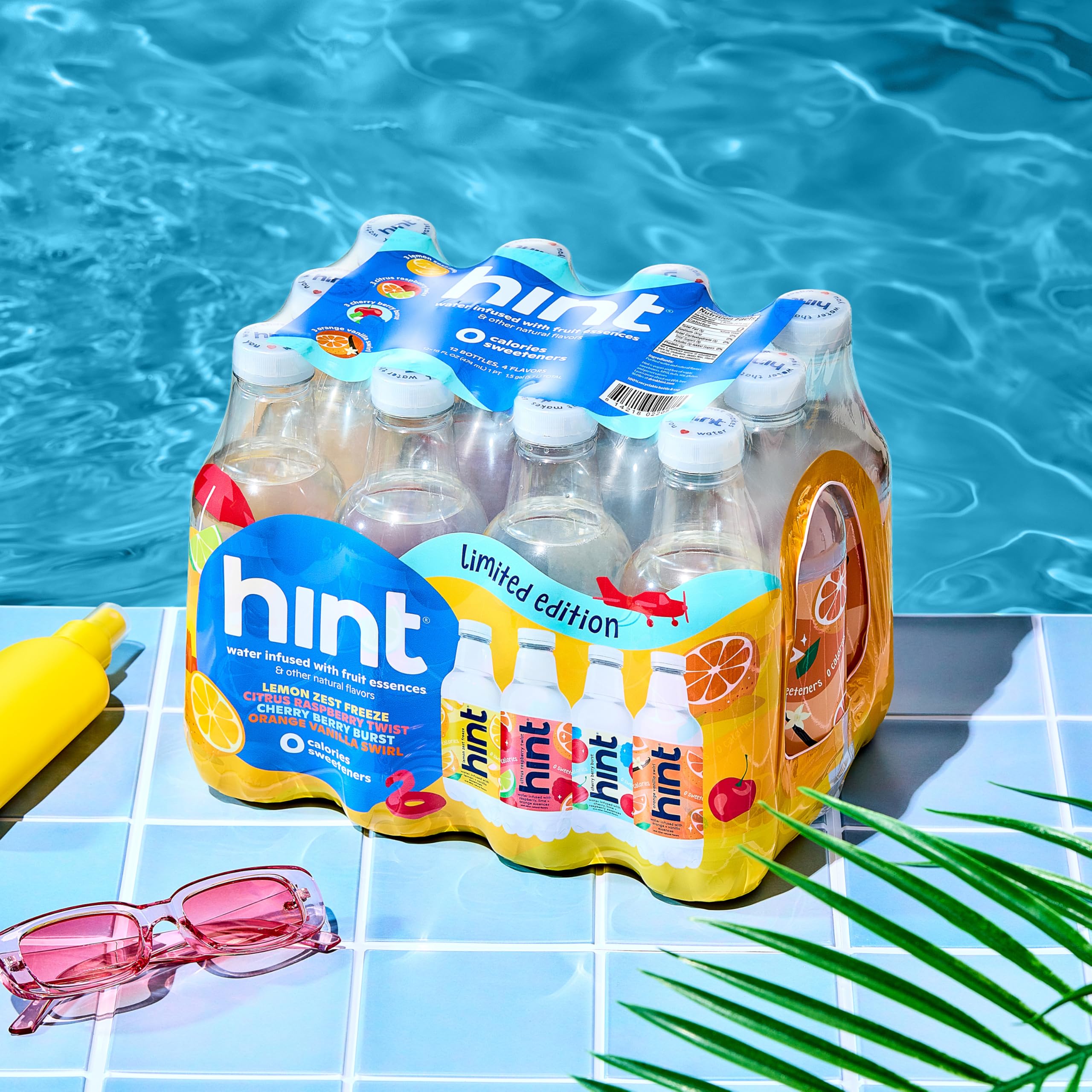 Hint label and bottle mockup highlights vegan, gluten-free benefits for many diets.