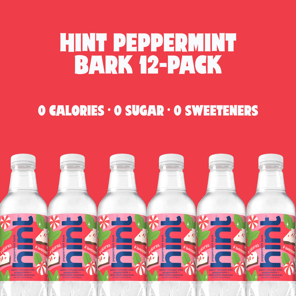 Hint Peppermint Bark bottle chilled on table ready for a refreshing break