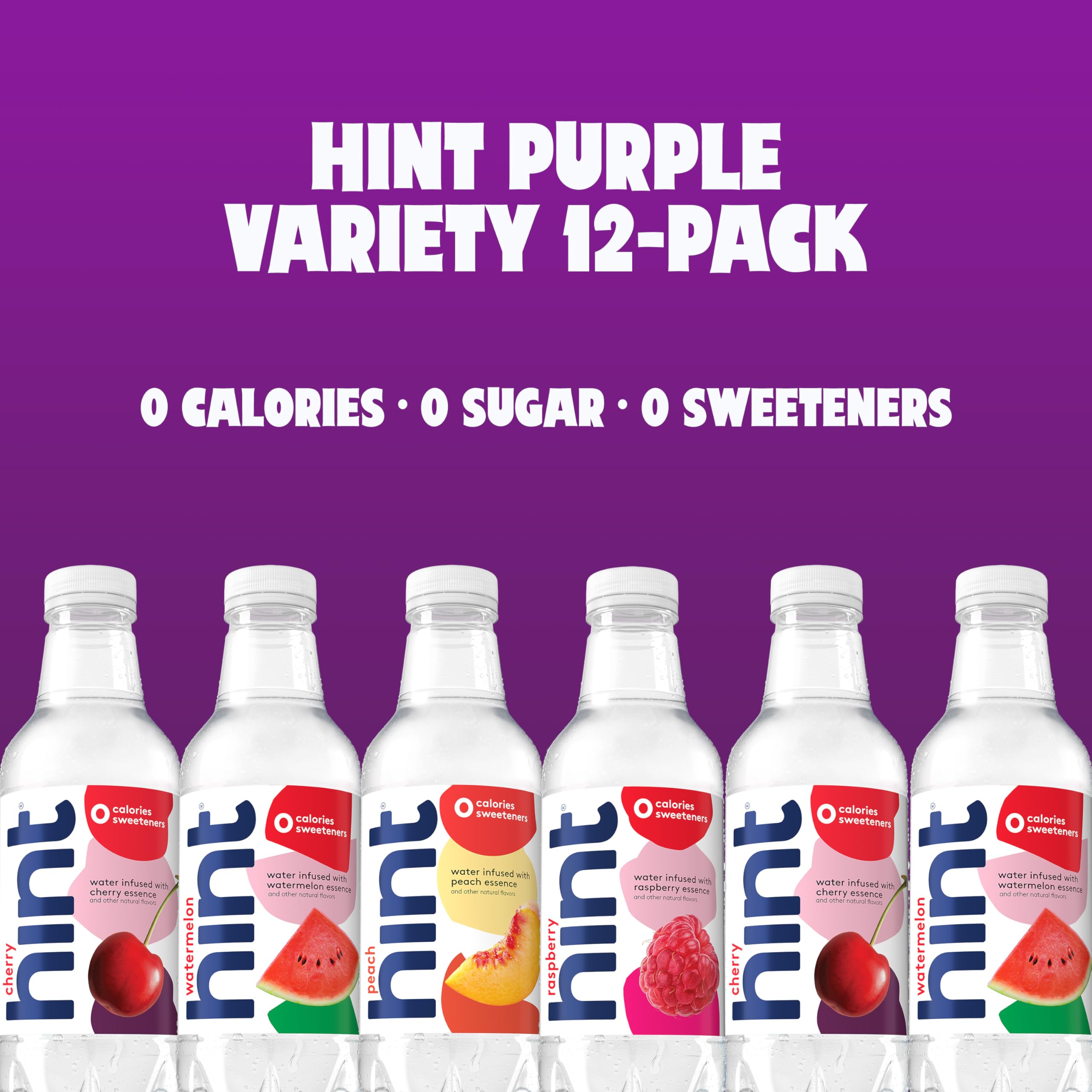 Hint Purple Variety Cherry bottle delivers crisp fruit notes with zero calories.
