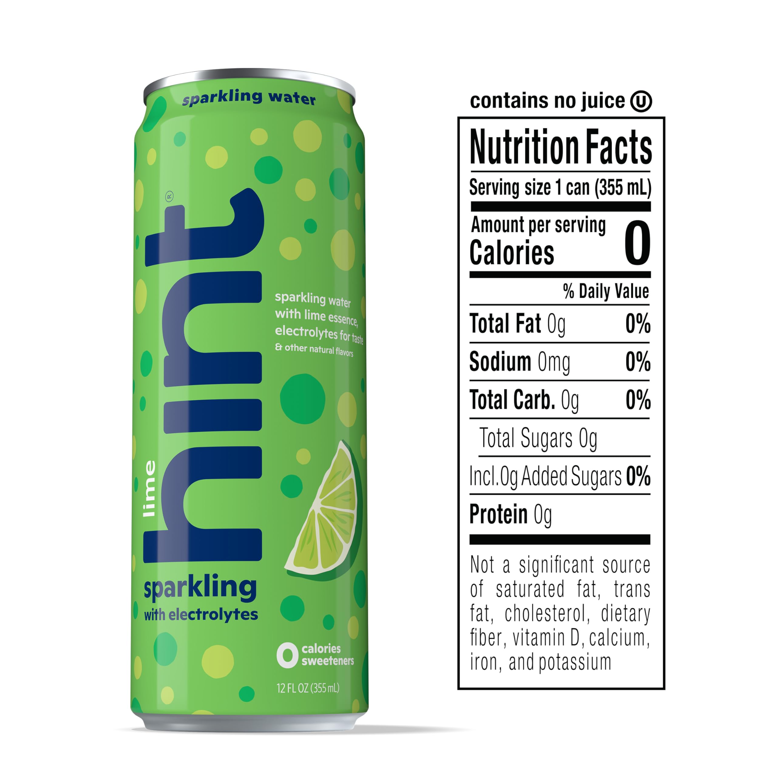 Hint Sparkling Lime can side view emphasizes portable, on-the-go refreshment.