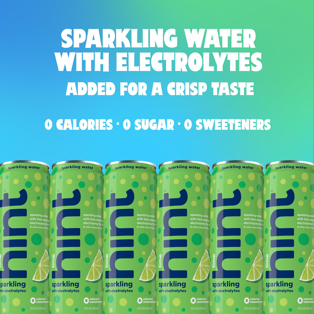Hint Sparkling Lime pour suggests quick hydration during workouts or errands.
