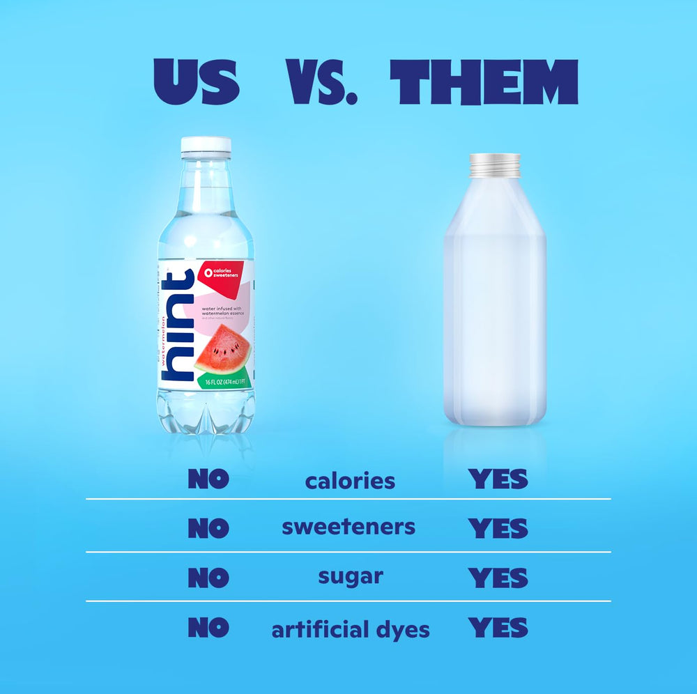 Hint still water case 12 bottles emphasizes convenient on-the-go hydration.