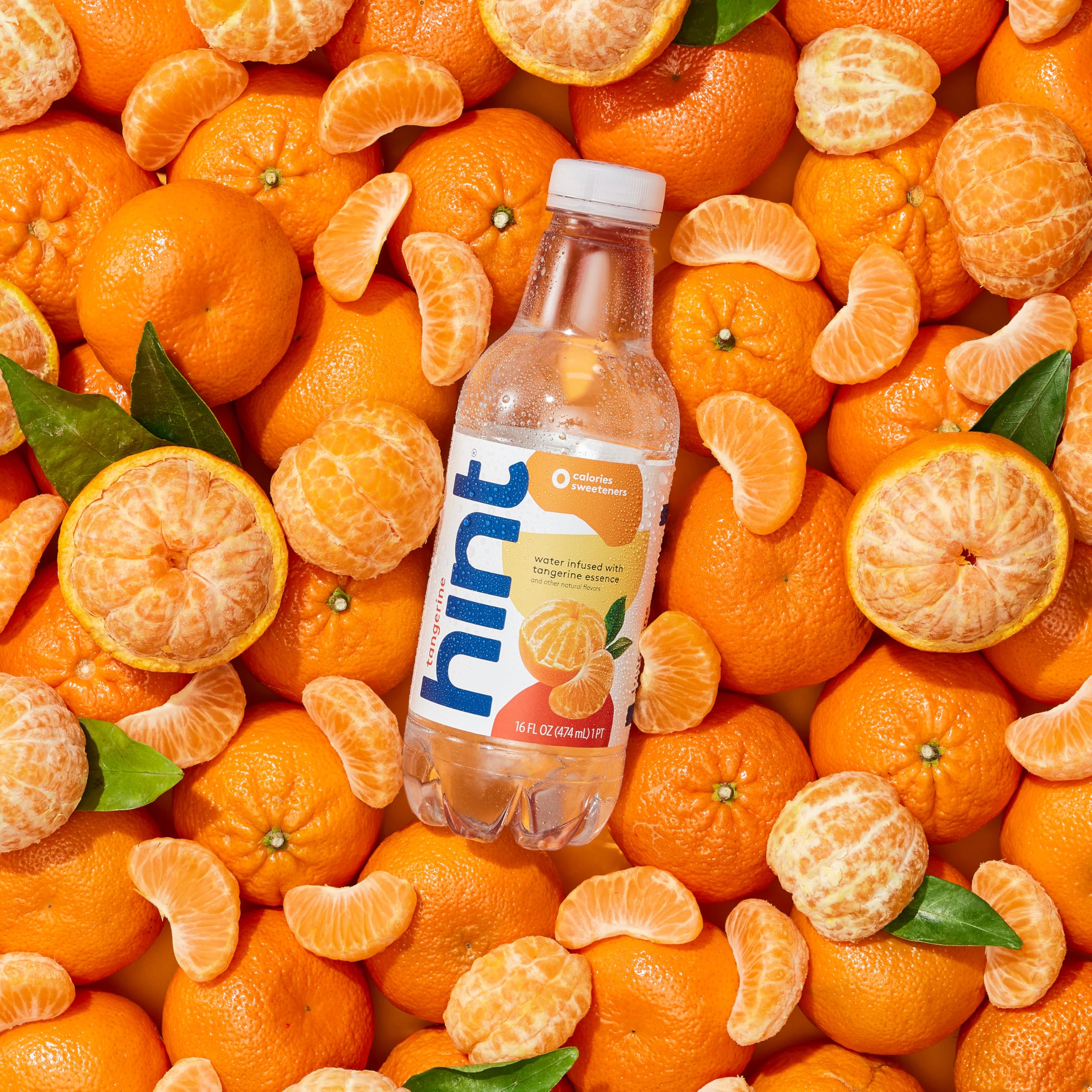 Hint still water bottle with fruit essence close-up conveys pure taste