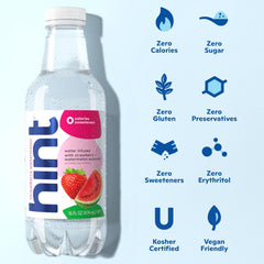 Hint Strawberry Watermelon pour reveals clear still water with real fruit essence.