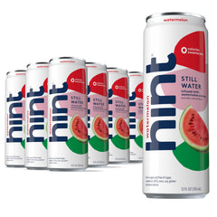 Hint Watermelon can close-up shows authentic fruit flavor for refreshing hydration.