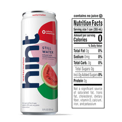 Hint Watermelon cans pack demonstrates easy, portable hydration for on-the-go moments.