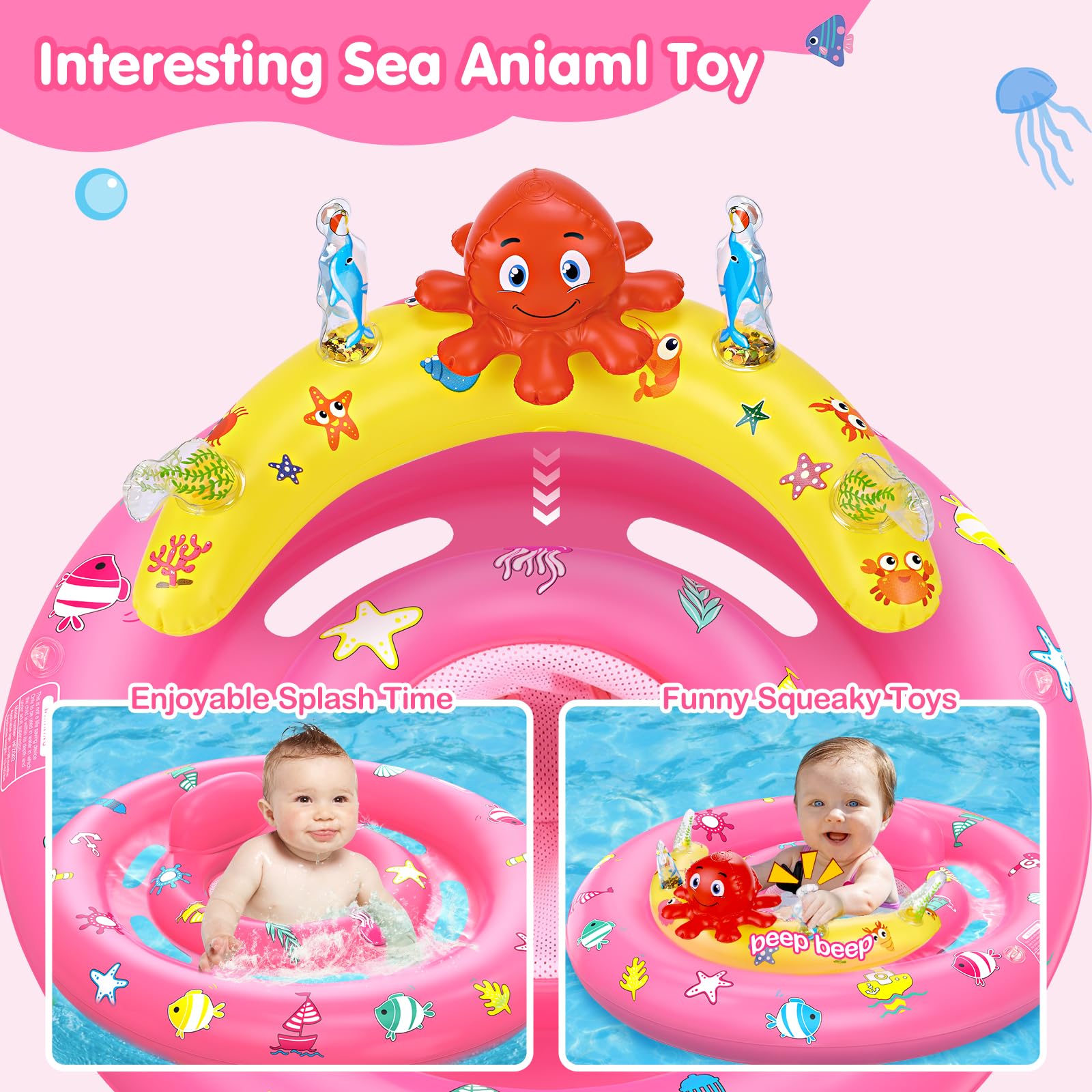 Hinzer baby pool float canopy with mesh sides boosts visibility and interaction