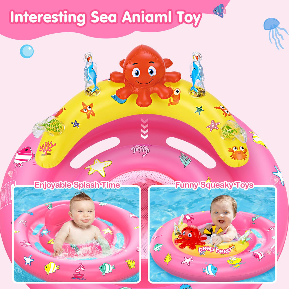 Hinzer baby pool float canopy with mesh sides boosts visibility and interaction