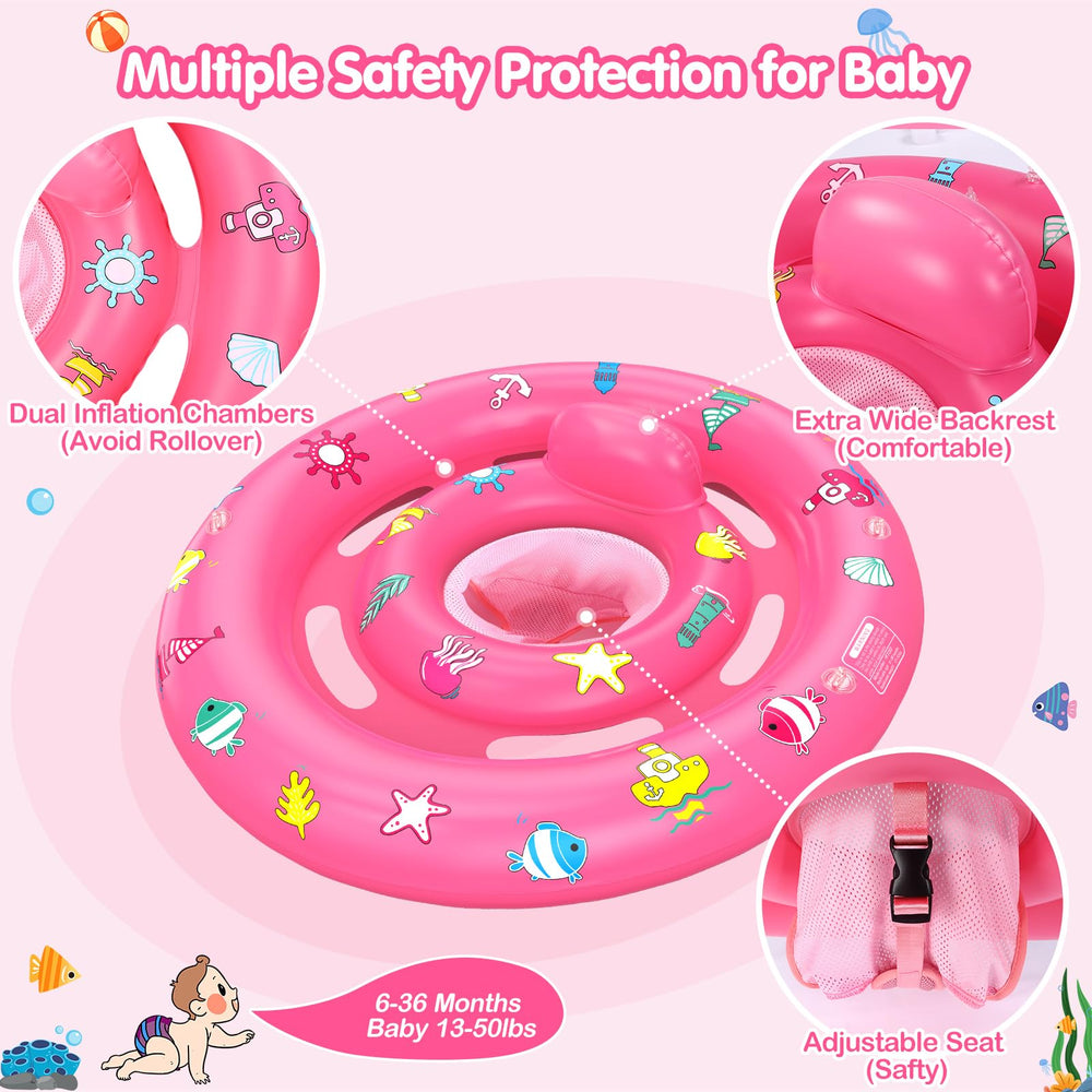 Hinzer baby pool float dual air chambers ensure stable, comfortable afloat