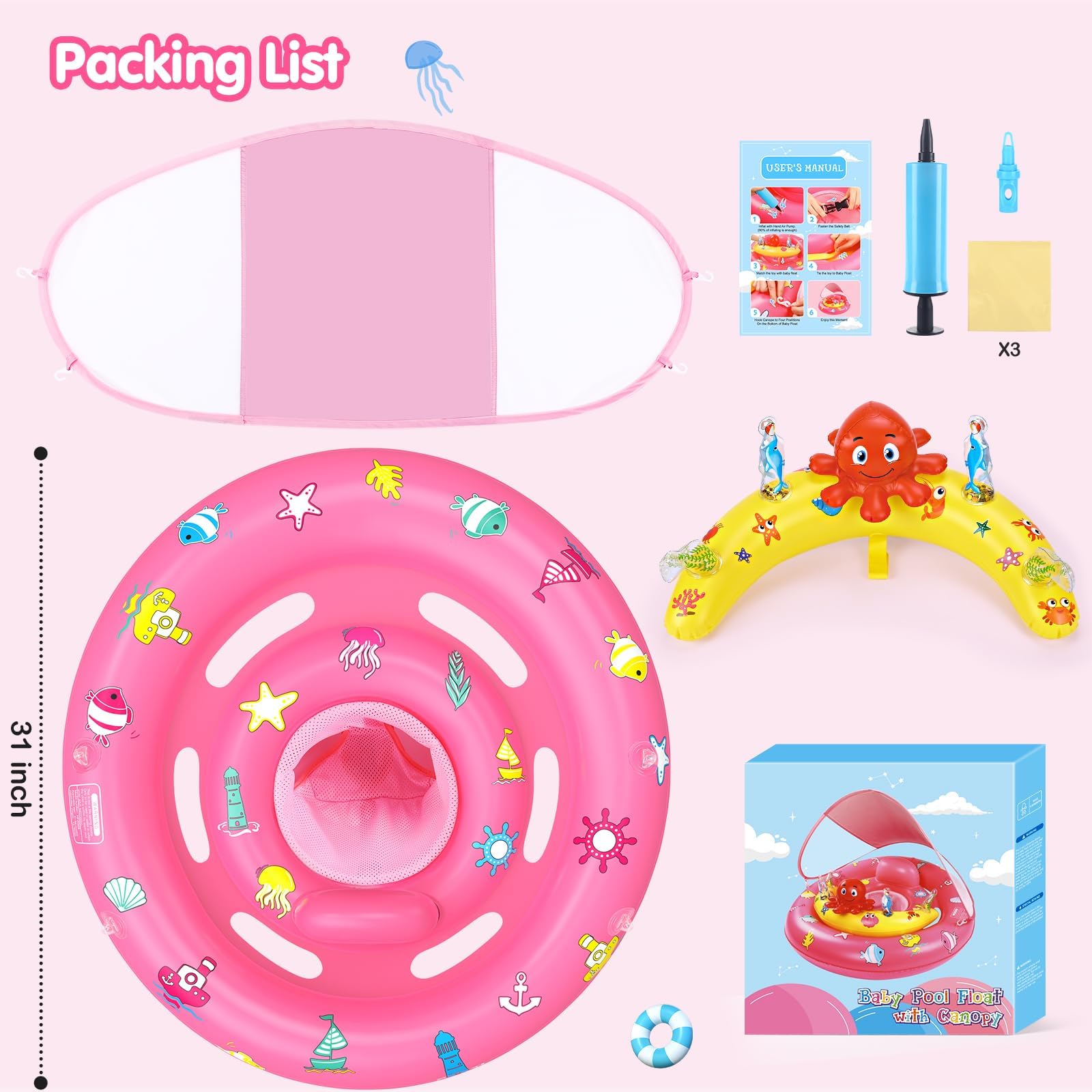 Hinzer baby pool float folds flat for easy storage and travel