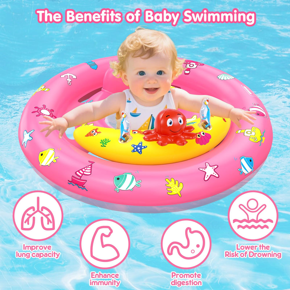 Hinzer baby pool float toy dolphin sparkly during water play and exploration