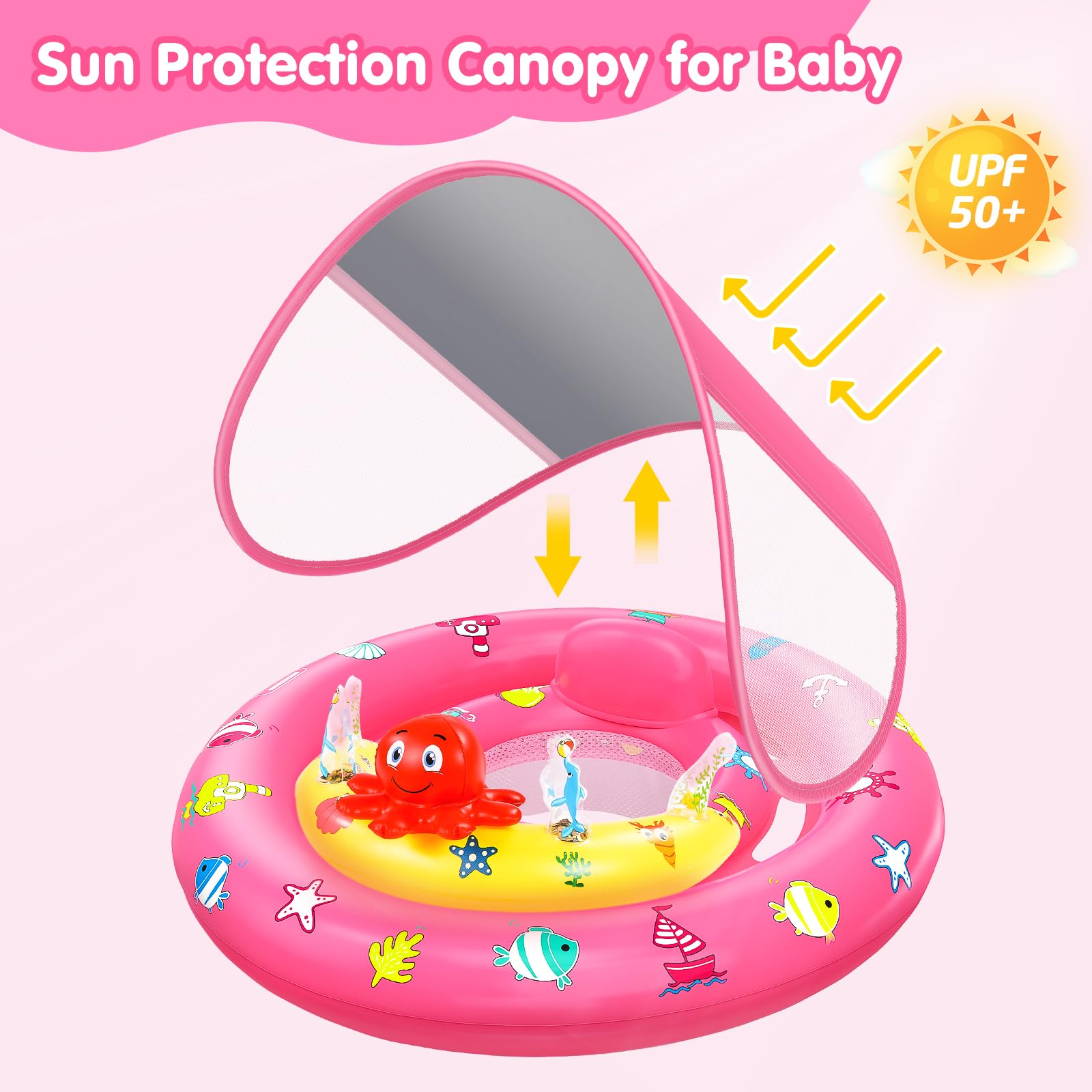 Hinzer baby pool float toy octopus engages little swimmers with a squeak