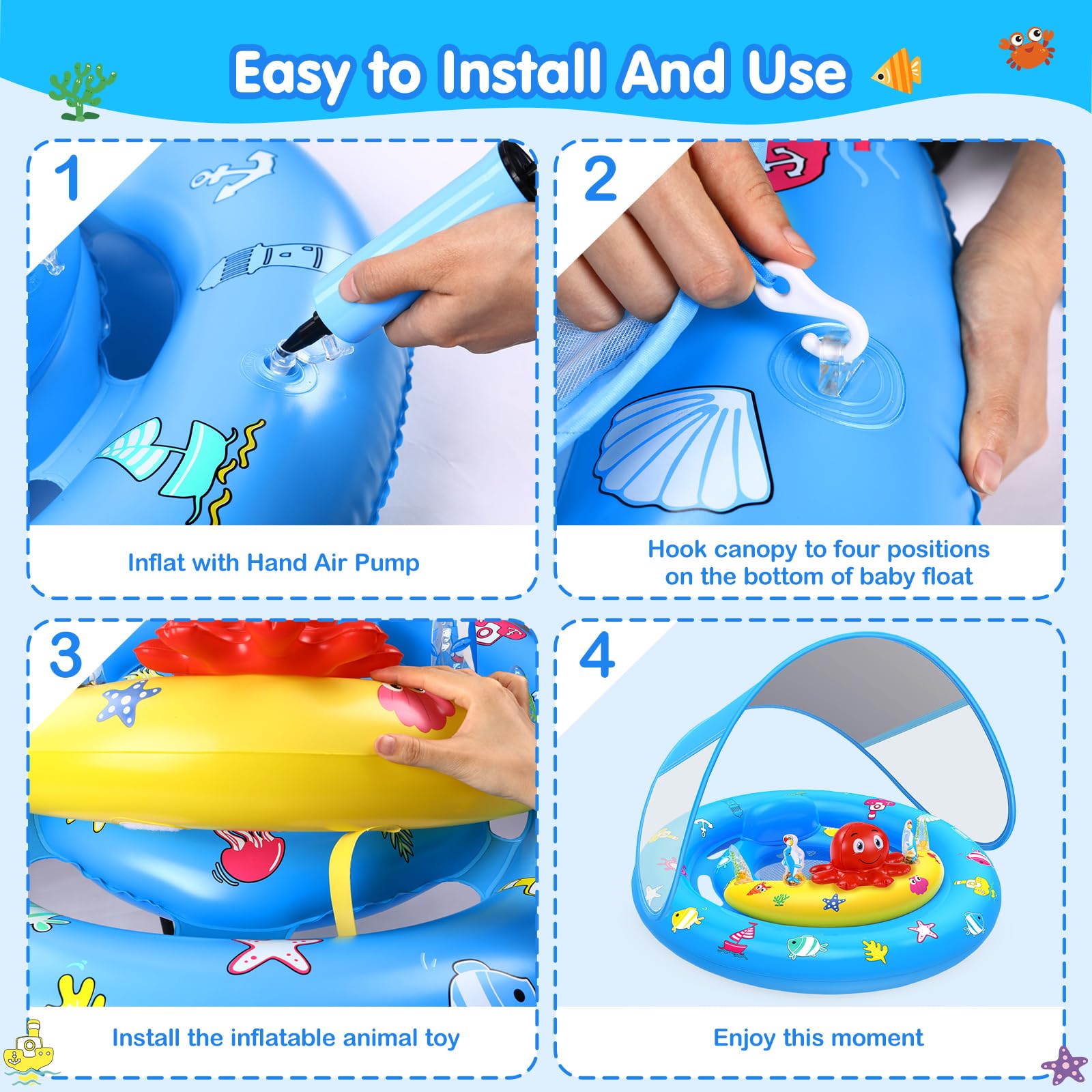 HINZER backrest supports longer water sessions for toddlers