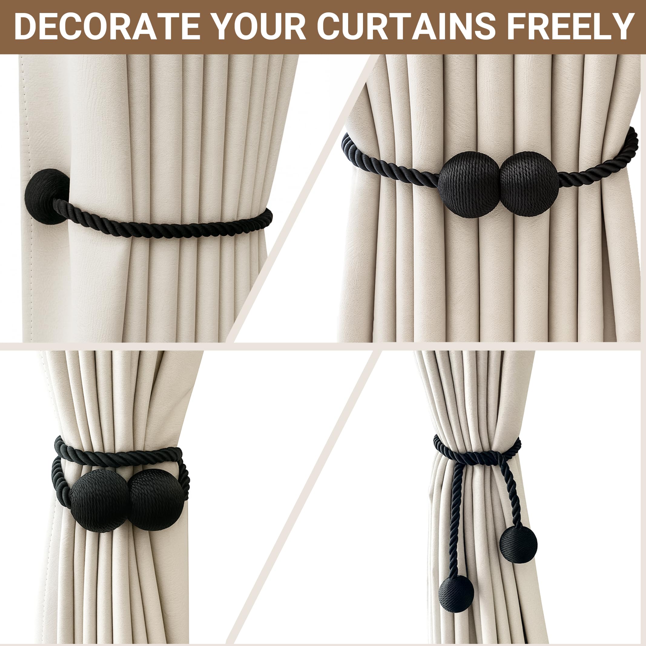 Two-pack Hion tiebacks ready for quick window dressing