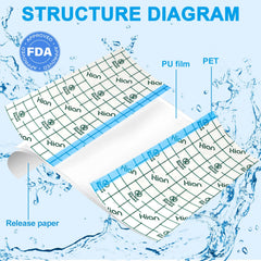 Hion waterproof bandage shields tattoo during swimming and showering.