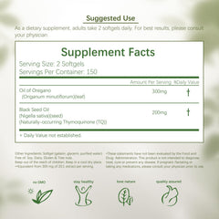 HiPlus oregano oil softgels closeup highlights fresh botanicals.