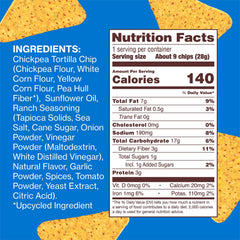 HIPPEAS Rockin' Ranch chips front pack shot emphasizing gluten-free, dairy-free snacking option.