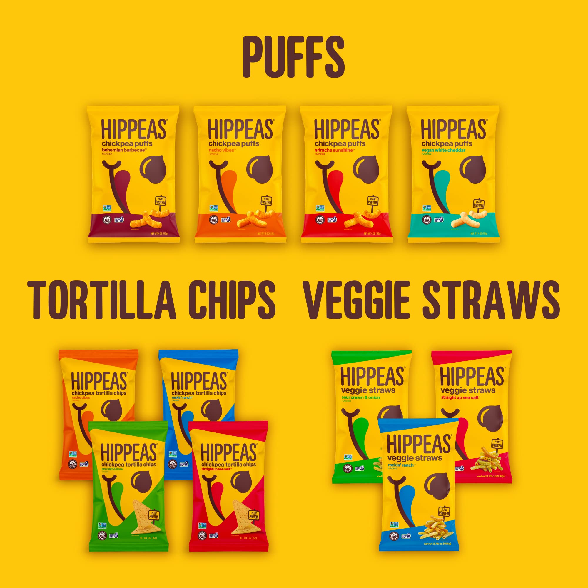 Vegan plant protein snack by HIPPEAS showcasing dairy-free nourishment.