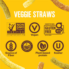 HIPPEAS Veggie Straw closeup, crispy texture from yellow peas