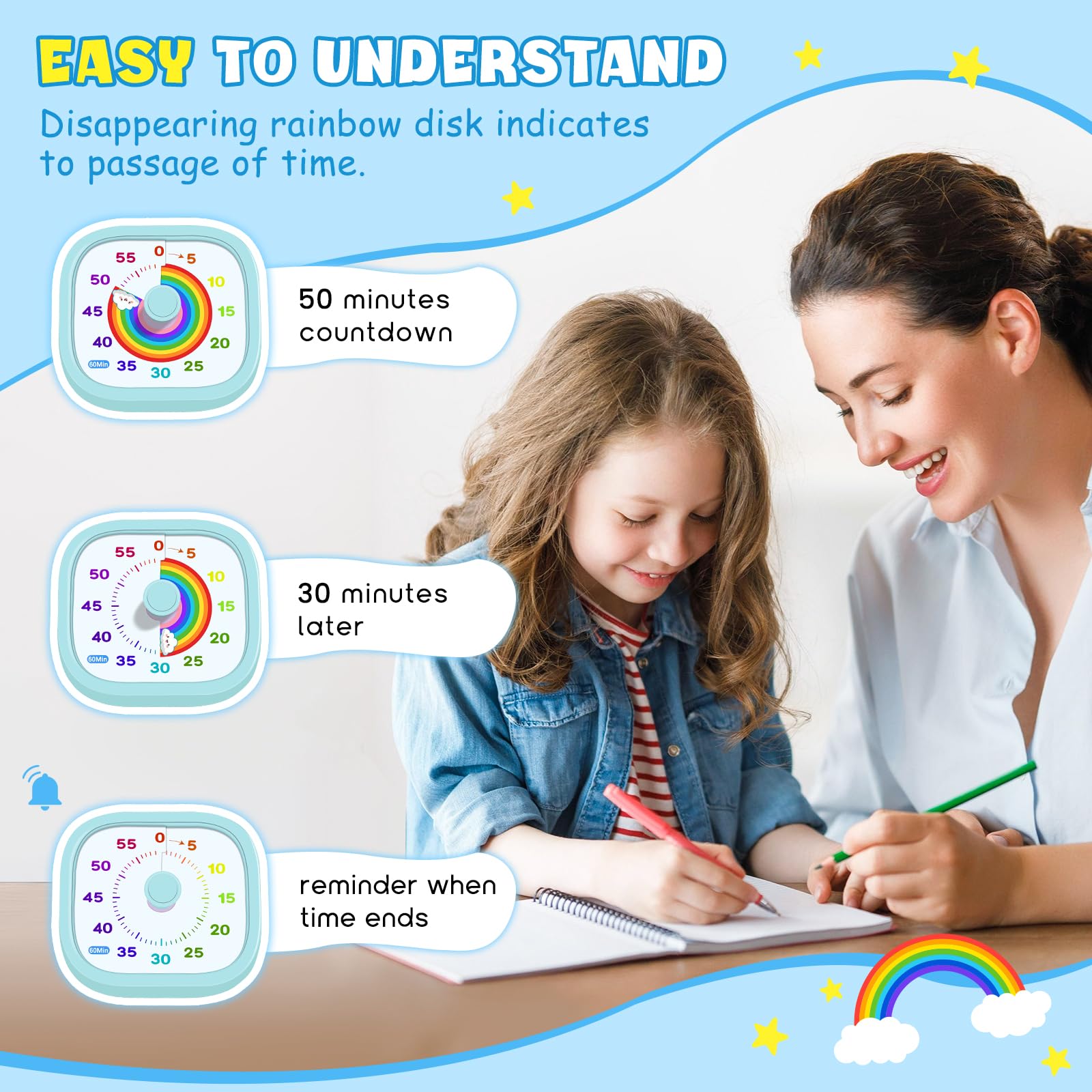 HIPPIH knob-rotation-ease lets kids set time quickly and confidently