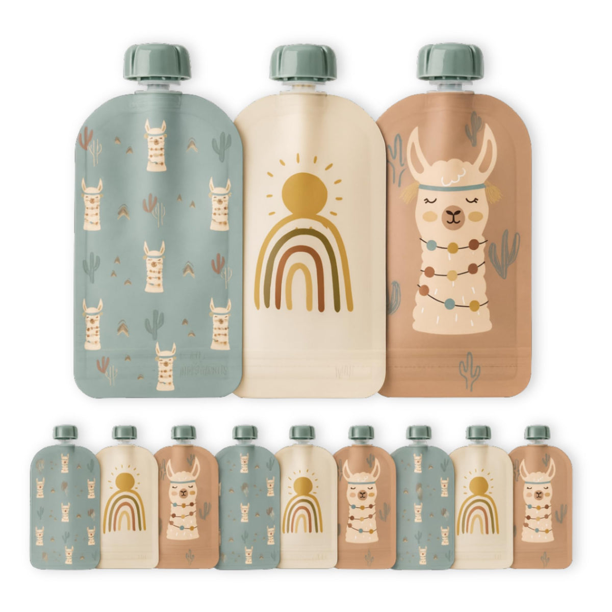 Hippypotamus llama reusable pouch with leak-proof design for homemade snacks.