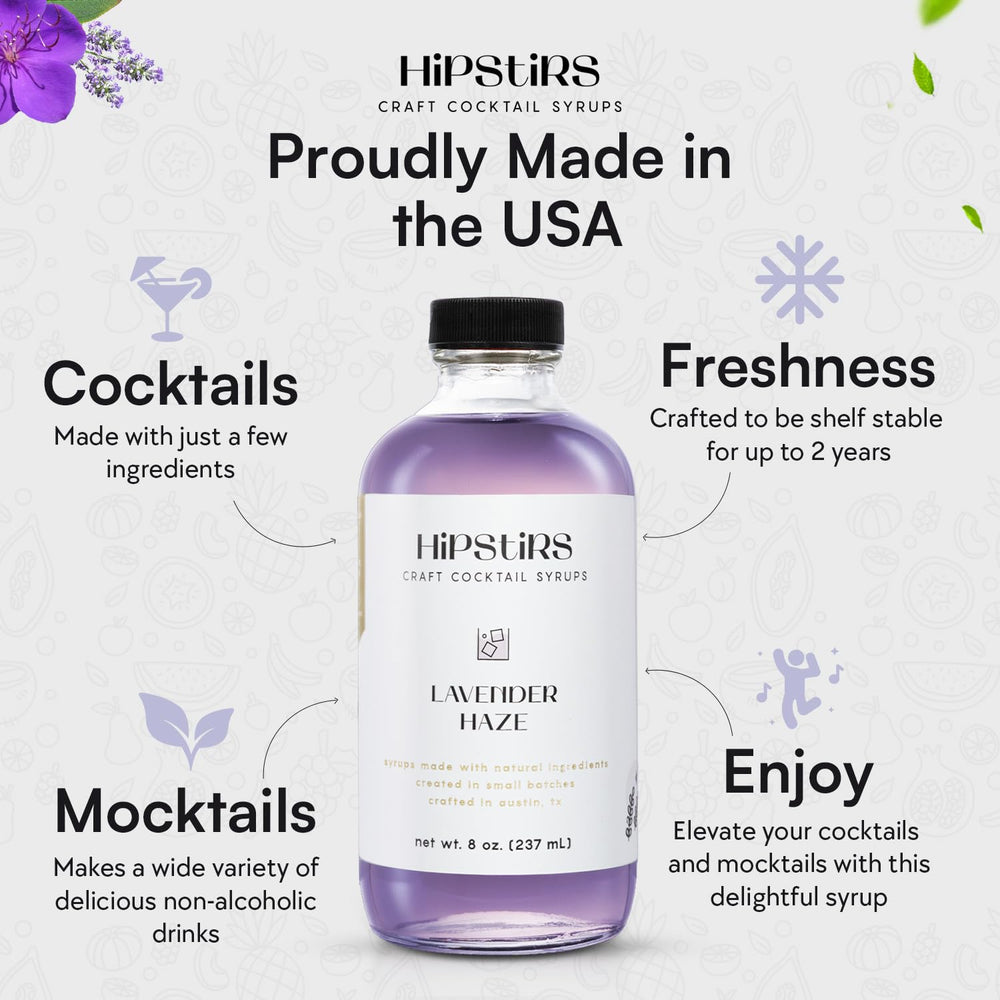HipStirs Lavender Haze Syrup ingredients showcase simple, pronounceable components.
