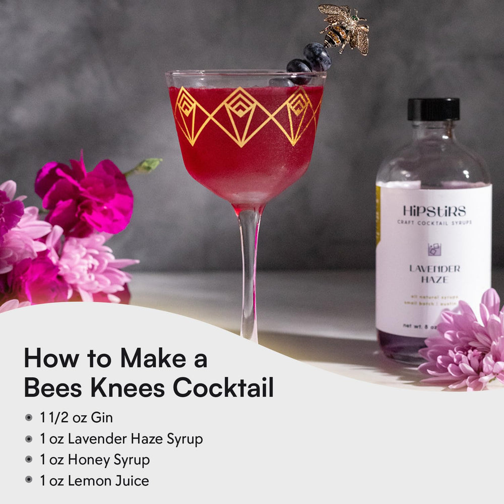 HipStirs Lavender Haze Syrup with lemonade for a refreshing summer twist.