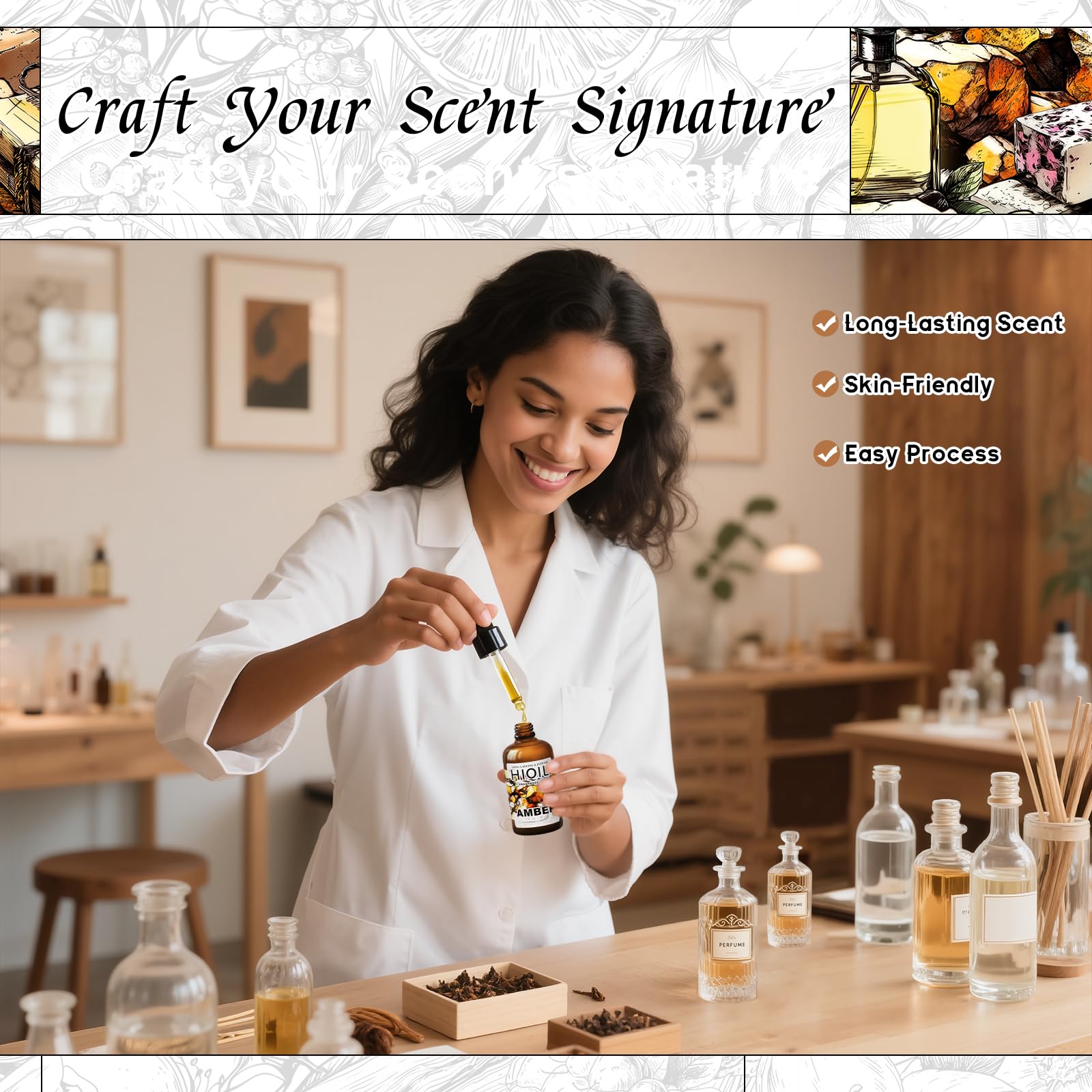 HIQILI Amber Fragrance Oil used in candle making batch.
