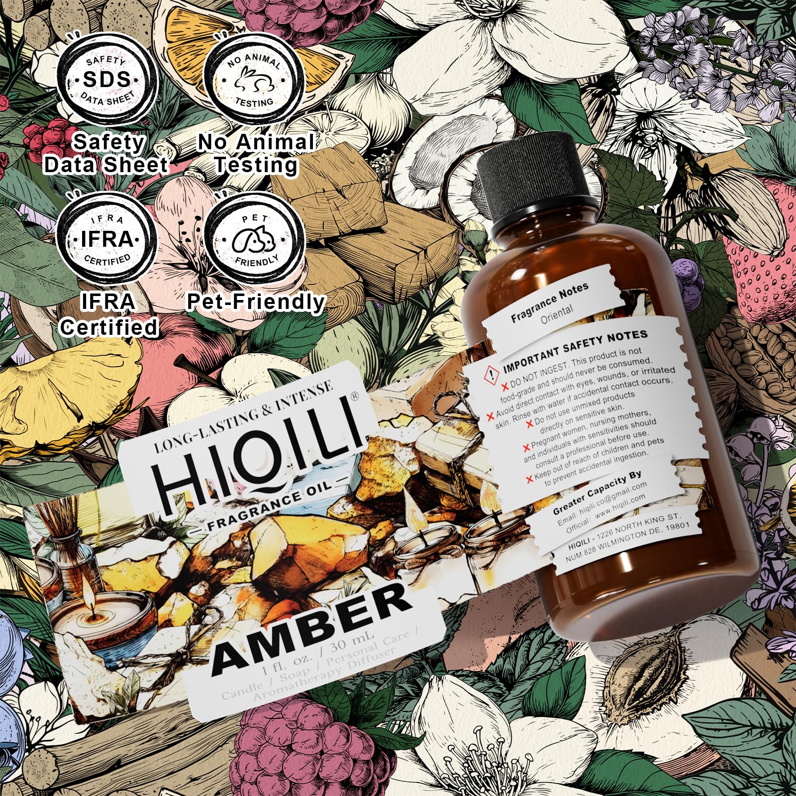 HIQILI Amber Fragrance Oil creates hotel-like ambiance in a diffuser.