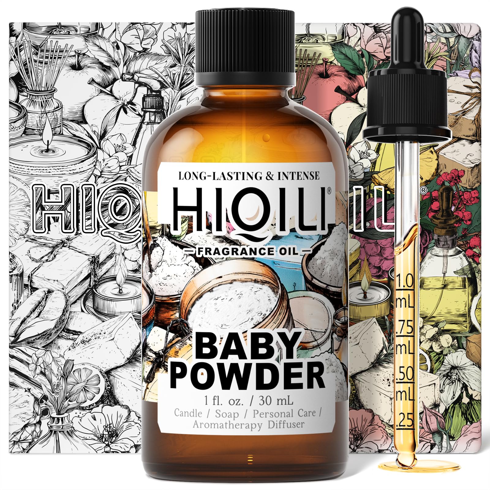 HIQILI Baby Powder Fragrance bottle pour evokes a soft, powdery aroma for DIY projects