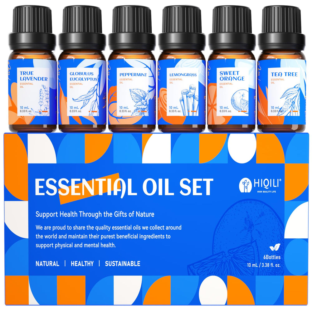 HIQILI lavender essential oil bottle for diffuser aromatherapy and relaxation.