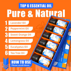 HIQILI orange essential oil bottle for diffuser uplifting mood.