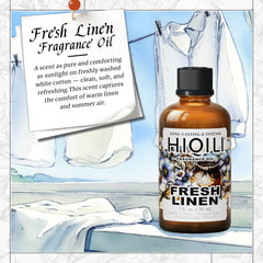 HIQILI Fresh Linen fragrance oil being poured for DIY projects