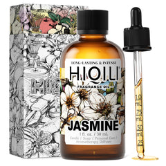 HIQILI Jasmine fragrance oil bottle for diffusers with calming jasmine scent.