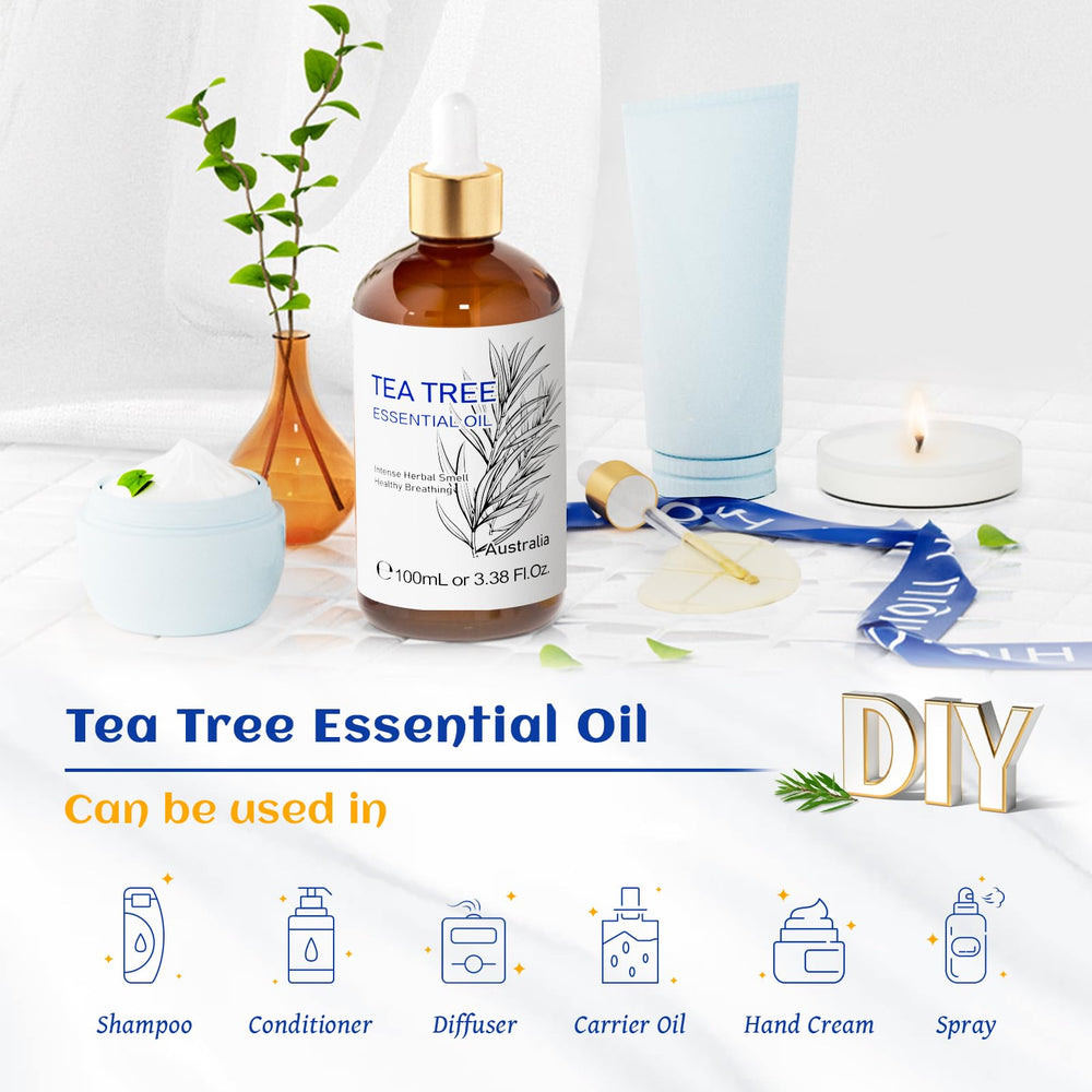 HIQILI Tea Tree Oil cleaning spray ready for odour control and freshness.