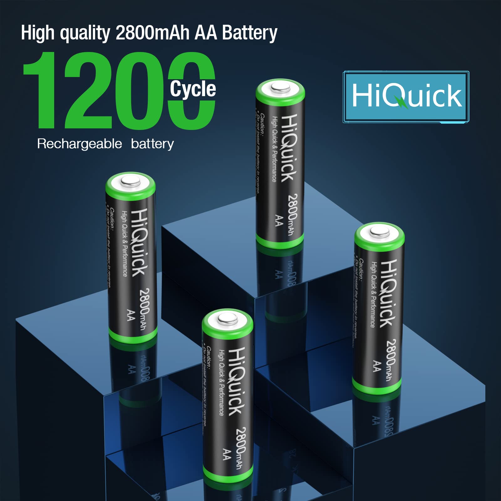 HiQuick pre-charged AA batteries ready to use in cameras and remotes.