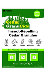 HIRAM'S cedar granules on a patio create aroma while deterring insects.