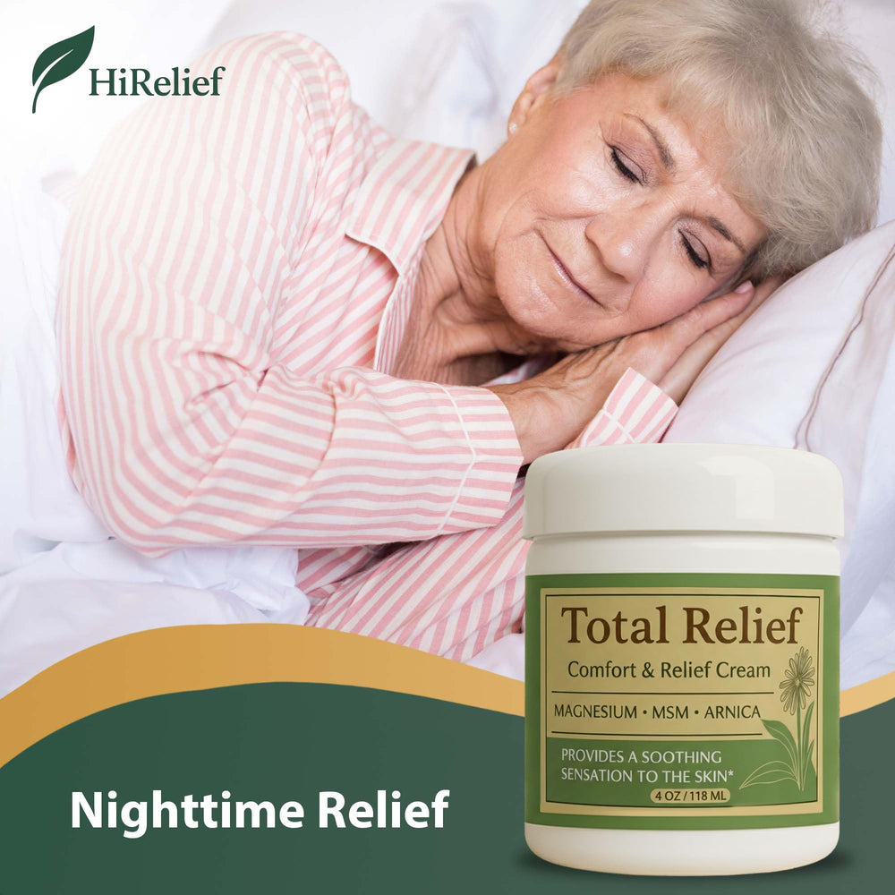 HiRelief Total Relief container with label, perfect for travel and active days.