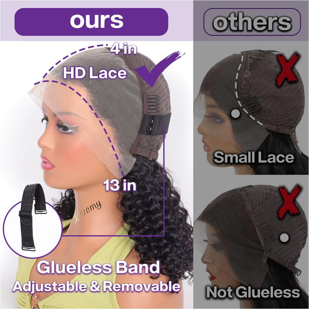 HIRIREMY HD lace front close-up highlights transparent cap and natural hairline