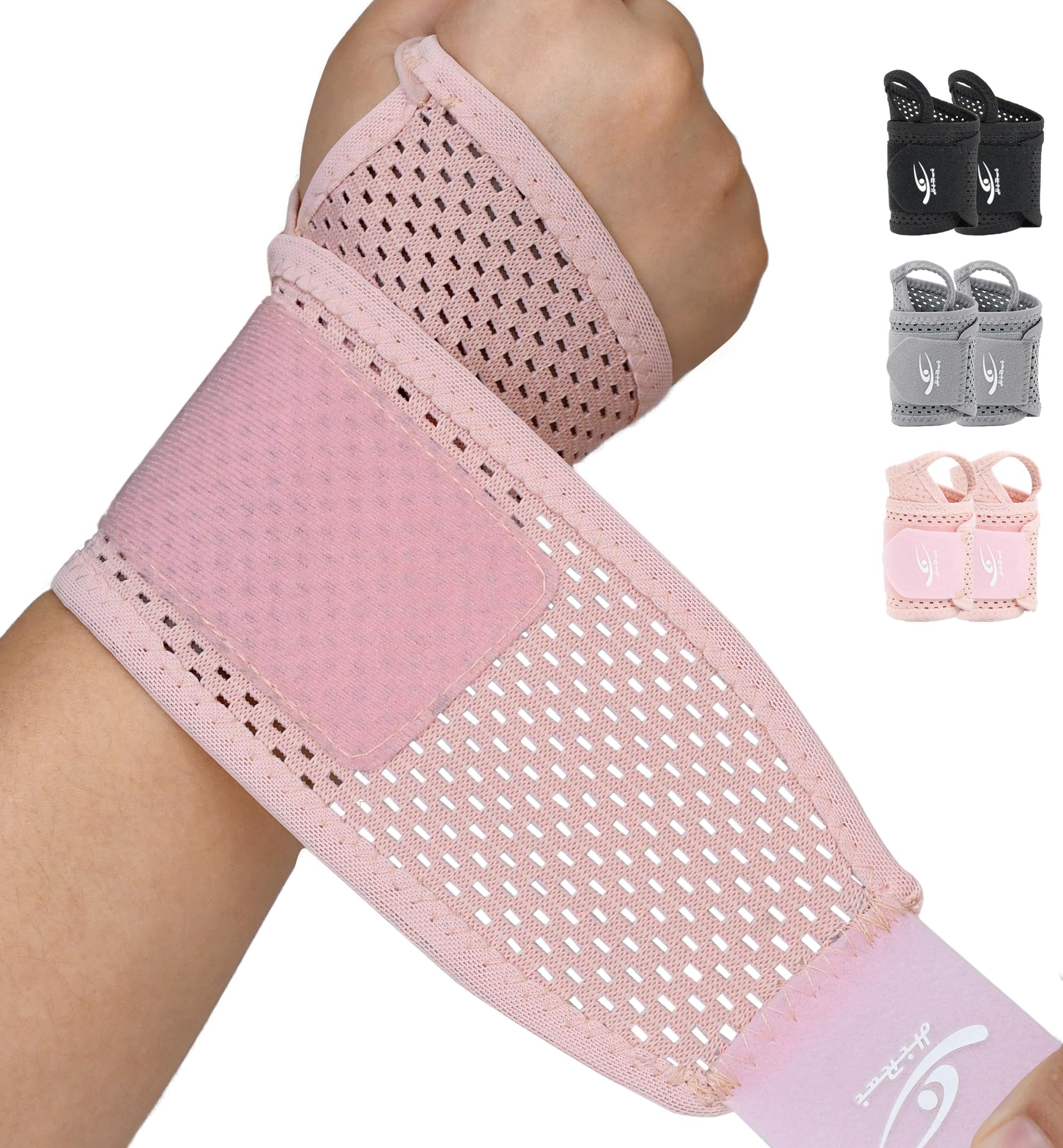 HiRui ultra-thin mesh pink wrist wrap for breathable workout comfort.