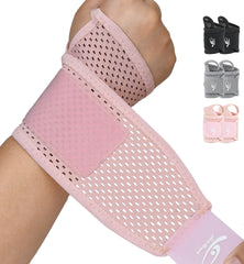 HiRui ultra-thin mesh pink wrist wrap for breathable workout comfort.